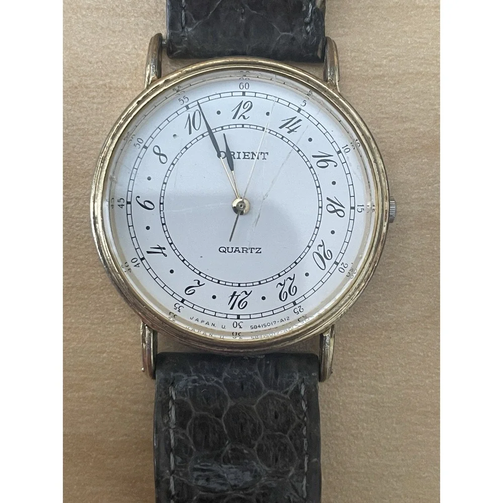 Rare Orient Watch Men's Dress 584501-70 CS White Dial Quartz Battery NOT WORKING - Picture 11 of 11